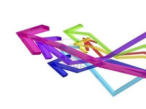 6359335-color-moving-forward-arrows-on-the-white-isolated-background